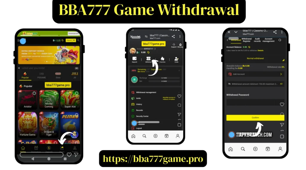 BBA777 Game withdrawal